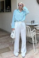 پیراهن زنانه آستین بلند با دکمه های فیروزه ای SH178-thumb