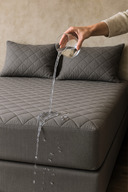 تشک لحافی پنبه ای مجهز به لبه کامل ضد مایع محافظ تشک خاکستری-thumb