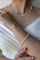 گردنبند مروارید ردیف طلای 14 عیار-thumb