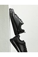 کفش کتانی مردانه چرم اصل مشکی هالدی 0145 مشکی-thumb