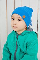 Babygiz Erkek Bebek Çocuk Mavi Ip Detaylı Şapka Bere Boyunluk Takım Rahat %100 Pamuklu Kaşkorse