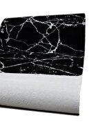 Sarar Jel Kaymaz Taban Siyah Beyaz Granit Desen Kesme Yolluk Halı