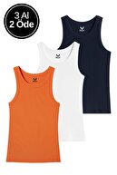 Orange-White-Navy Blue