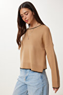 ژاکت بافتنی پایه بیسکویت زنانه PF00010-thumb