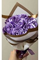 روبان ساتن 4 سانتی متر بنفش 10 متر توپ ، ساتن ، روبان عرض Seten ، روبان گل گل رز-thumb