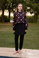 pink and black, strawberry and cherry print