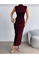 لباس شب پرده با جزییات زرق و برق دار لباس قرمز کلارت-thumb