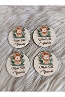 آهنربای 10 تکه چوبی تولد نوزاد با شکل شیر علف-thumb