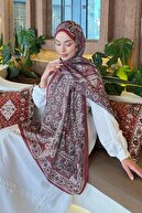 مدل رترو شال نخی کلارت قرمز-thumb