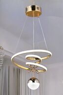 لوستر لامپ آویز ال ای دی 3 رنگ مینی تک طلایی Kaos-thumb