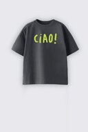 پنبه یونیسکس یقhe گrd تی شرت چاپ شده