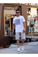 شلوارک شلوار جین کارگو مردانه جین پارچه ای منعطف جنین باریک و بدون تناسب-thumb