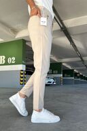 شلوار پارچه ای شیک و راحت مردانه کرم رنگ Lycra Cut ایتالیایی مناسب برای همه مواقع-thumb