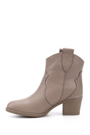 زنان/دختران بژ ضخیم پاشنه پاشنه چرمی واقعی چرمی-thumb