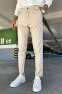 شلوار پارچه ای شیک و راحت مردانه کرم رنگ Lycra Cut ایتالیایی مناسب برای همه مواقع-thumb