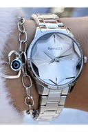 ساعت مچی + دستبند تضمینی ضد آب بند استیل نقره ای رنگ-thumb