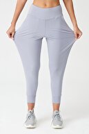 زنانه خاکستری فاق بلند Jogger Sweatpants Joggers-thumb