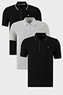 Black-Grey Melange-Black-White