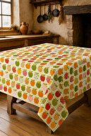 Multicolored green orange apple pattern