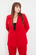 TRENDYOLMİLLA Kırmızı Düğmeli Blazer Ceket TWOAW22CE0165