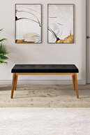 Black Bench Natural Wooden Feet
