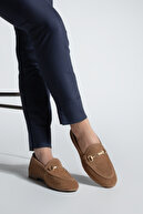 زن زنجیره ای چرمی واقعی زن کفش روزانه TANLE TABA Süet-thumb