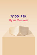 ماسک خواب 100% ابریشم پچ چشم رنگ بژ-thumb