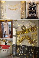 پرده بکگراند متالایز به شکل ستاره ای رنگ طلایی-thumb