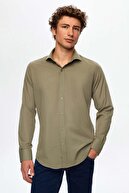 DS Damat Slim Fit Khaki یقه ایتالیایی پیراهن 2 قطعه آسان-آهن-thumb