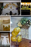 پرده بکگراند متالایز به شکل ستاره ای رنگ طلایی-thumb