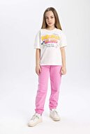 شلوار ورزشی کشسان دخترانه کمر و ساق پا با برچسب C4594A824SM-thumb