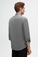 پیراهن نخی با یقه آکسفورد اسلیم فیت Ds Damat با یقه آکسفورد آسان گلدوزی-thumb