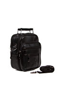 کیف مردانه استیل چرم اصل مشکی بند شانه و کیف دستی سایز کوچک روزانه-thumb