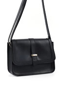 کیف دستی، بازو و شانه چرم مصنوعی Shk127 مشکی با جیب زیپی داخلی و بسته شدن محکم-thumb