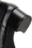 چکمه های چرمی 24WFD161018 زنانه مشکی زیپ دار کوتاه پاشنه ضخیم-thumb