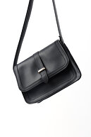 کیف دستی، بازو و شانه چرم مصنوعی Shk127 مشکی با جیب زیپی داخلی و بسته شدن محکم-thumb