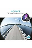 SARFEX Geniş Açı Balık Gözü Lens Seti Balıkgözü Makro Telefon Lensi