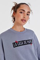 Pull & Bear “Team Heist” Sloganlı La Casa De Papel X Pull&Bear Sweatshirt