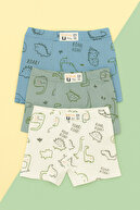 Multicolor 3 Pieces White-Khaki-Blue