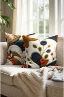 Navy blue white embroidery