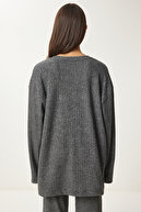 ست بلوز و شلوار بافتنی راحت ANTHRACITE LRG0014-thumb