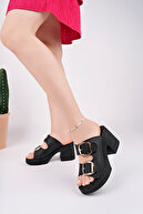 Black Skin Gold Buckle