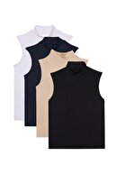 White-Navy Blue-Beige-Black