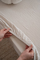 100 ٪ پنبه Bürümcük Müslin ورق های تایر - Beige Park Bed 70x120 سانتی متر-thumb