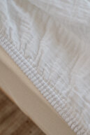 100 ٪ پنبه Bürümcük Müslin ورق های تایر - تختخواب سفید پارک 70x120 سانتی متر-thumb