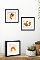 قاب عکس مربعی پولا 14x14 سانتی متری مشکی با تشک قابل جدا شدن چسبی - بسته 3 عددی-thumb