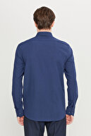 پیراهن کتانی مردانه 100% پنبه ای 100% پنبه ای با یقه دکمه ای باریک و باریک-thumb