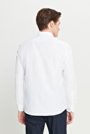 پیراهن یقه کلاسیک باریک و باریک مردانه سفید آسان آهنی و نخی باریک-thumb