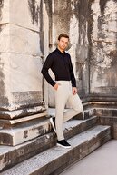 پیراهن آستین بلند یقه سخت ساده و باریک مردانه مشکی-thumb