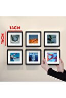 قاب عکس مربعی POLA مشکی 14x14 سانتی متری با تشک قابل جابجایی چسبنده - بسته 6 عددی-thumb
